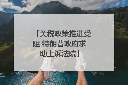 关税政策推进受阻 特朗普政府求助上诉法院