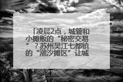 凌晨2点，城管和小摊贩的“秘密交易”？苏州吴江七都镇的“潮汐摊区”让城市管理有了人情味