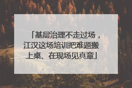 基层治理不走过场，江汉这场培训把难题搬上桌、在现场见真章