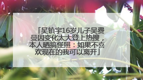 吴镇宇16岁儿子吴费曼因变化太大登上热搜，本人晒搞怪照：如果不喜欢现在的我可以离开