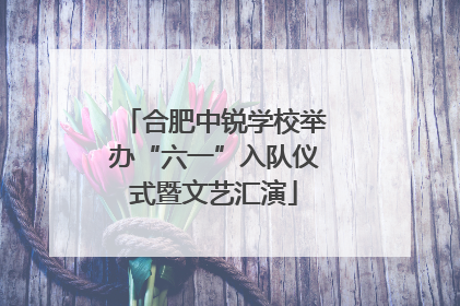 合肥中锐学校举办“六一”入队仪式暨文艺汇演