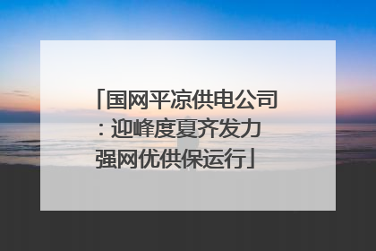国网平凉供电公司：迎峰度夏齐发力 强网优供保运行