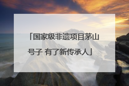国家级非遗项目茅山号子 有了新传承人