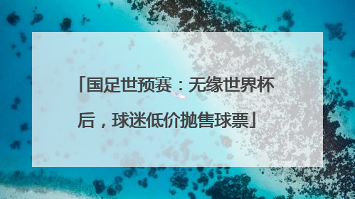 国足世预赛：无缘世界杯后，球迷低价抛售球票