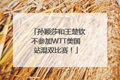 孙颖莎和王楚钦不参加WTT美国站混双比赛！