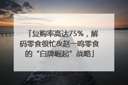 复购率高达75%，解码零食很忙&赵一鸣零食的“白牌崛起”战略
