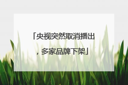 央视突然取消播出，多家品牌下架