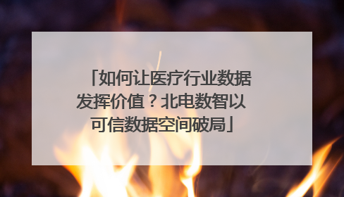 如何让医疗行业数据发挥价值？北电数智以可信数据空间破局