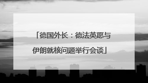 德国外长：德法英愿与伊朗就核问题举行会谈