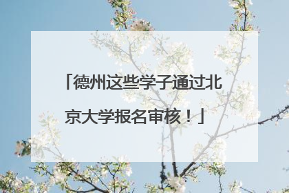德州这些学子通过北京大学报名审核！