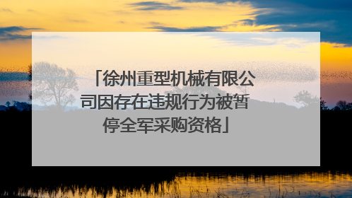 徐州重型机械有限公司因存在违规行为被暂停全军采购资格