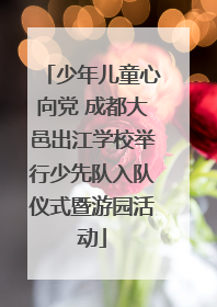 少年儿童心向党 成都大邑出江学校举行少先队入队仪式暨游园活动