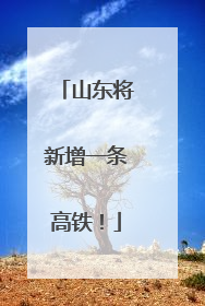 山东将新增一条高铁！