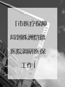 市医疗保障局到株洲恺德医院调研医保工作