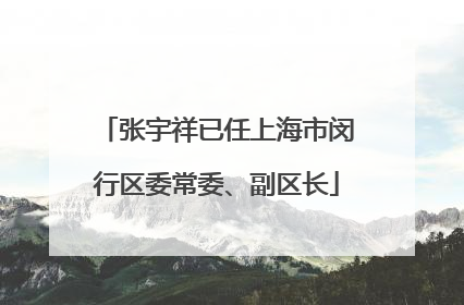 张宇祥已任上海市闵行区委常委、副区长
