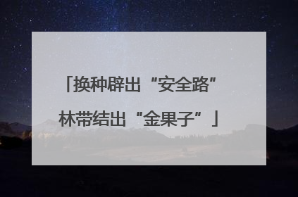 换种辟出“安全路” 林带结出“金果子”