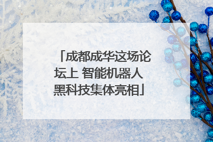 成都成华这场论坛上 智能机器人黑科技集体亮相