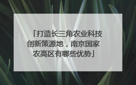 打造长三角农业科技创新策源地，南京国家农高区有哪些优势