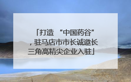 打造 “中国药谷”，驻马店市市长诚邀长三角高精尖企业入驻
