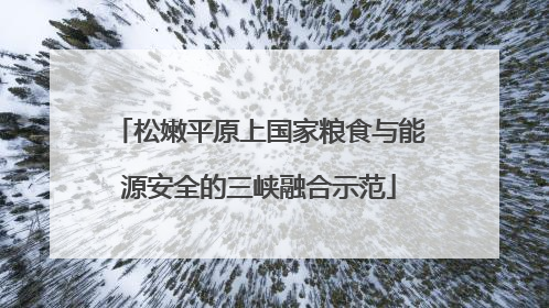 松嫩平原上国家粮食与能源安全的三峡融合示范
