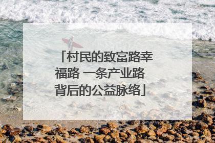 村民的致富路幸福路 一条产业路背后的公益脉络