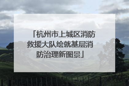 杭州市上城区消防救援大队绘就基层消防治理新图景