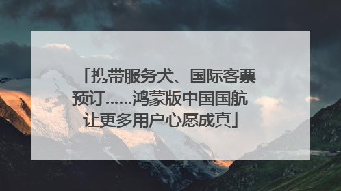 携带服务犬、国际客票预订……鸿蒙版中国国航让更多用户心愿成真