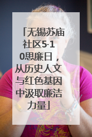 无锡苏庙社区5·10思廉日，从历史人文与红色基因中汲取廉洁力量