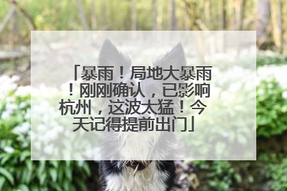 暴雨！局地大暴雨！刚刚确认，已影响杭州，这波太猛！今天记得提前出门