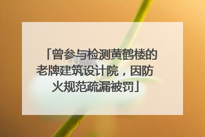 曾参与检测黄鹤楼的老牌建筑设计院，因防火规范疏漏被罚