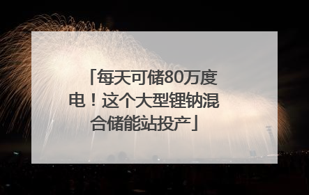 每天可储80万度电！这个大型锂钠混合储能站投产