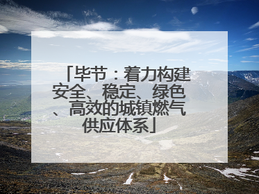 毕节：着力构建安全、稳定、绿色、高效的城镇燃气供应体系