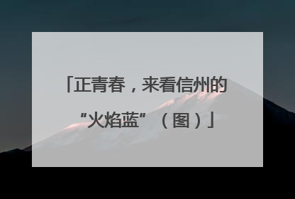 正青春，来看信州的“火焰蓝”（图）