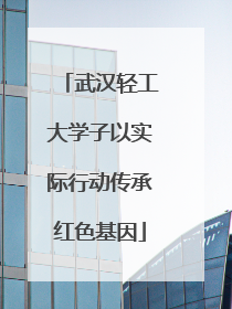 武汉轻工大学子以实际行动传承红色基因