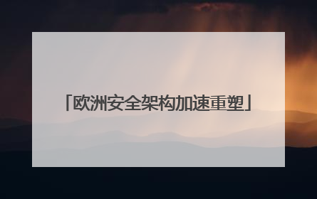 欧洲安全架构加速重塑