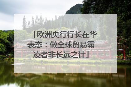 欧洲央行行长在华表态：做全球贸易霸凌者非长远之计