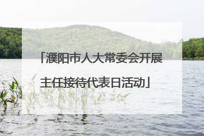 濮阳市人大常委会开展主任接待代表日活动