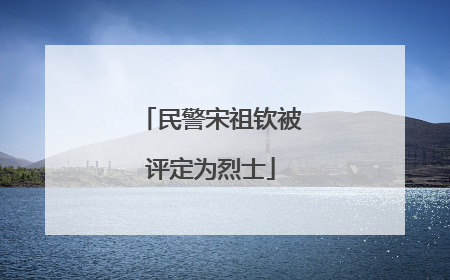 民警宋祖钦被评定为烈士