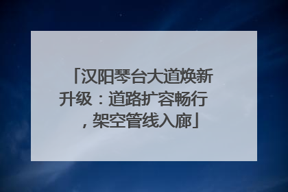 汉阳琴台大道焕新升级：道路扩容畅行，架空管线入廊