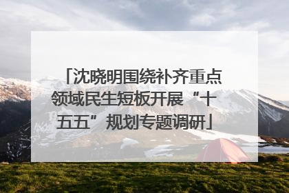 沈晓明围绕补齐重点领域民生短板开展“十五五”规划专题调研