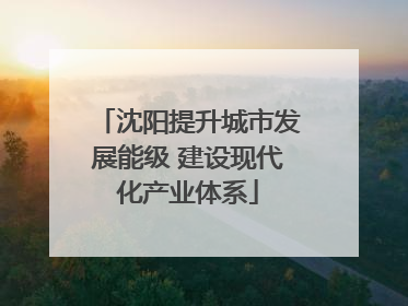 沈阳提升城市发展能级 建设现代化产业体系
