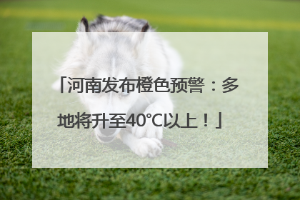河南发布橙色预警：多地将升至40℃以上！