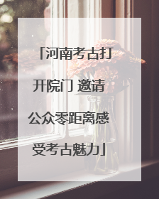 河南考古打开院门 邀请公众零距离感受考古魅力