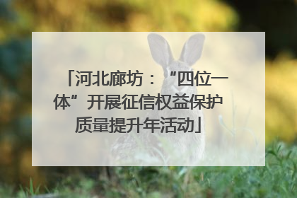 河北廊坊：“四位一体”开展征信权益保护质量提升年活动
