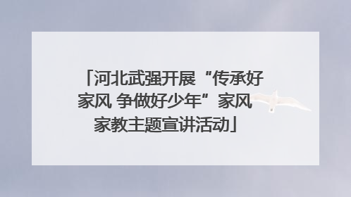 河北武强开展“传承好家风 争做好少年”家风家教主题宣讲活动