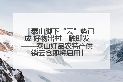 泰山脚下“云”势已成 好物出村一触即发——泰山好品农特产供销云仓即将启用