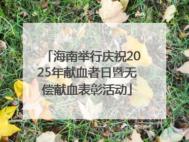 海南举行庆祝2025年献血者日暨无偿献血表彰活动