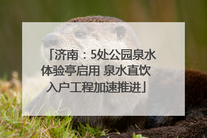 济南：5处公园泉水体验亭启用 泉水直饮入户工程加速推进