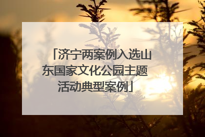 济宁两案例入选山东国家文化公园主题活动典型案例