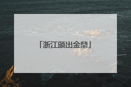 浙江颁出金鼎